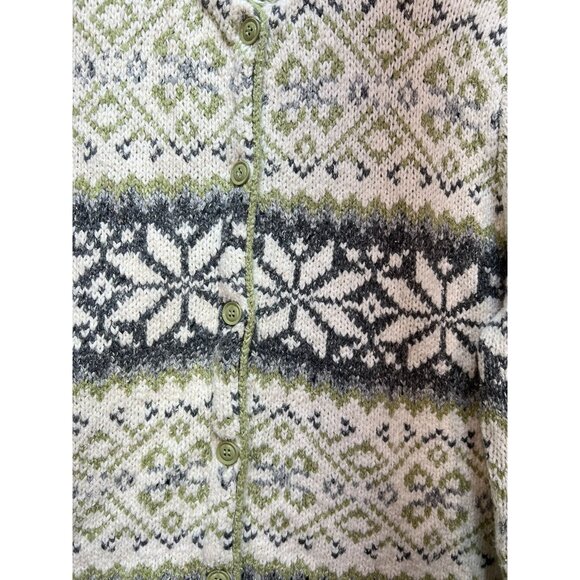 Croft & Barrow Womens Cardigan Sweater Knit Long Sleeve Size XL Multi Snowflakes - Picture 6 of 11